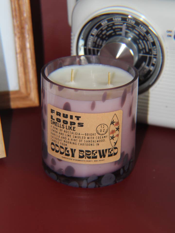 Limited-Editon Fruit Loops Soy Candle for wholesale by Oddly Brewed