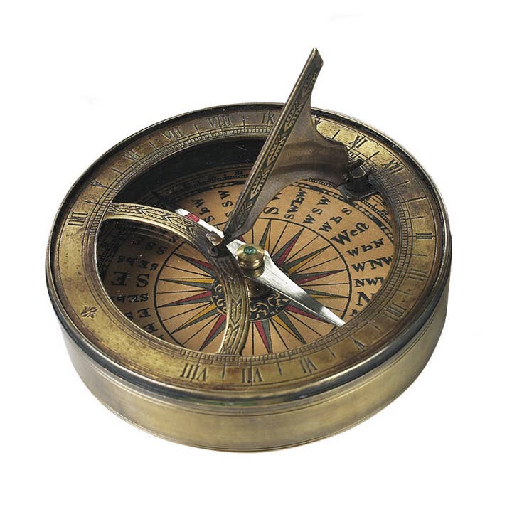 Authentic Models - Wholesale Navigational Compass - 18th Century Sundial & Compass
