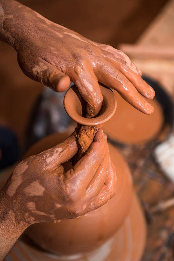 Cerámica Roca Caus - Vendita all'ingrosso Portacandele - Portacandele dipinto giallo.6