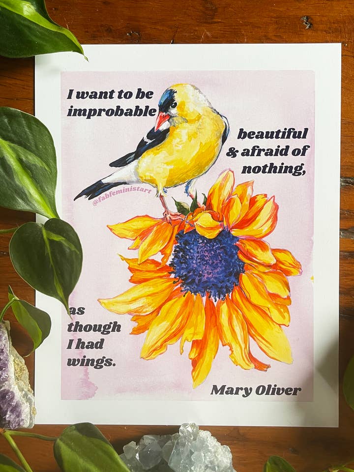 Mary Oliver Print: Quiero ser improbable para venta al por mayor de Fabulously Feminist