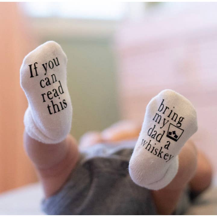 Bring my Dad Whiskey Baby Socks | Baby Items | Gifts for Dad for wholesale by Dorothy’s Reason