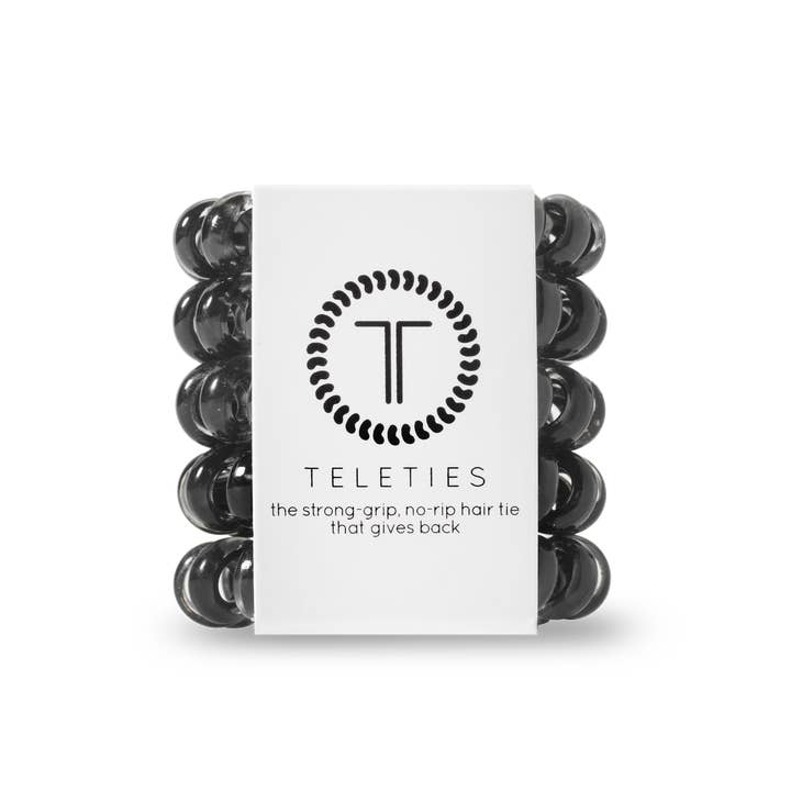 TELETIES - Wholesale Hair Tie - Spiral Hair Coils | Tiny | Jet Black Hair Ties