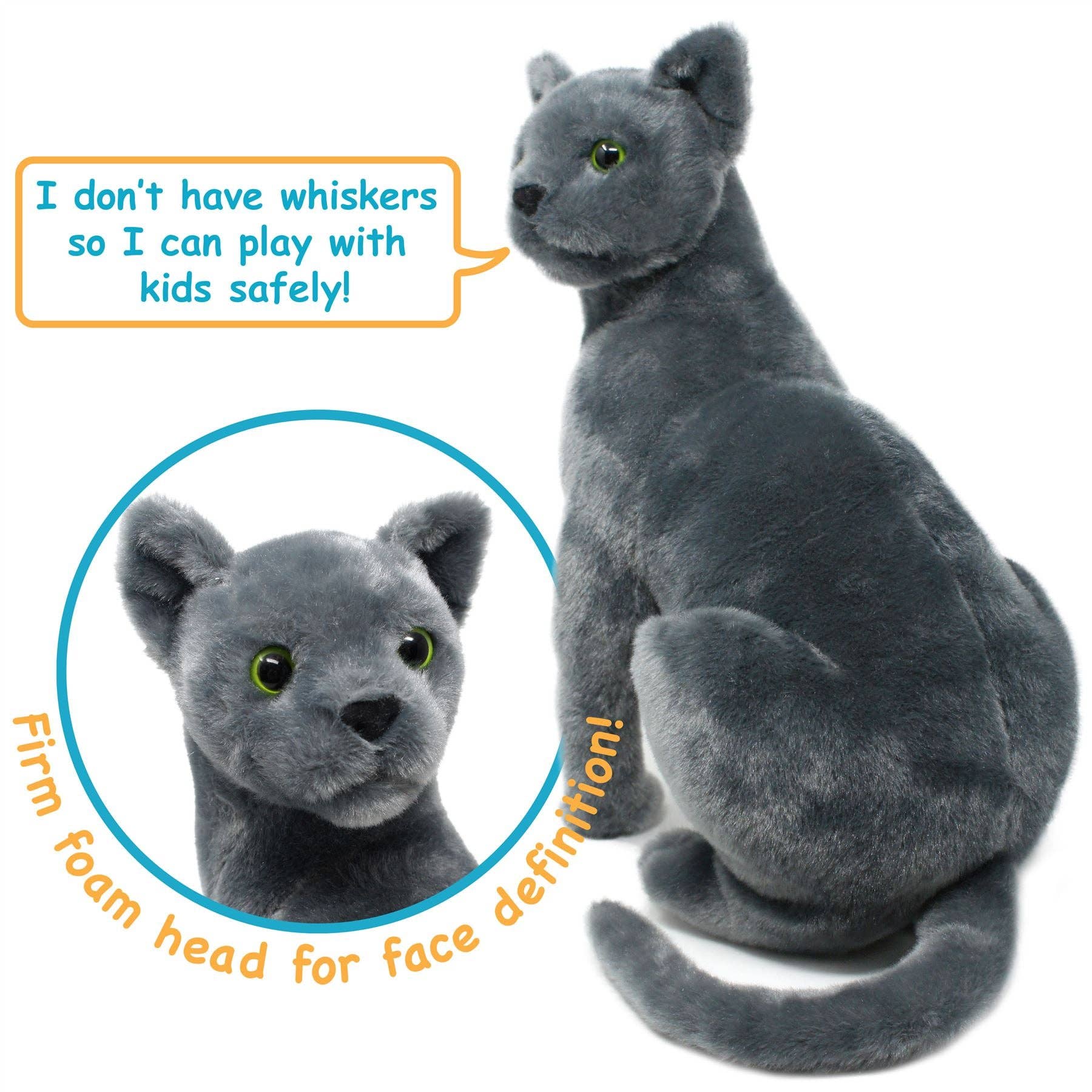 VIAHART Toy Co. - Wholesale Stuffed/Plush Toy - Kids & Baby - Rae The Russian Blue Cat | 13 Inch Stuffed Animal Plush3