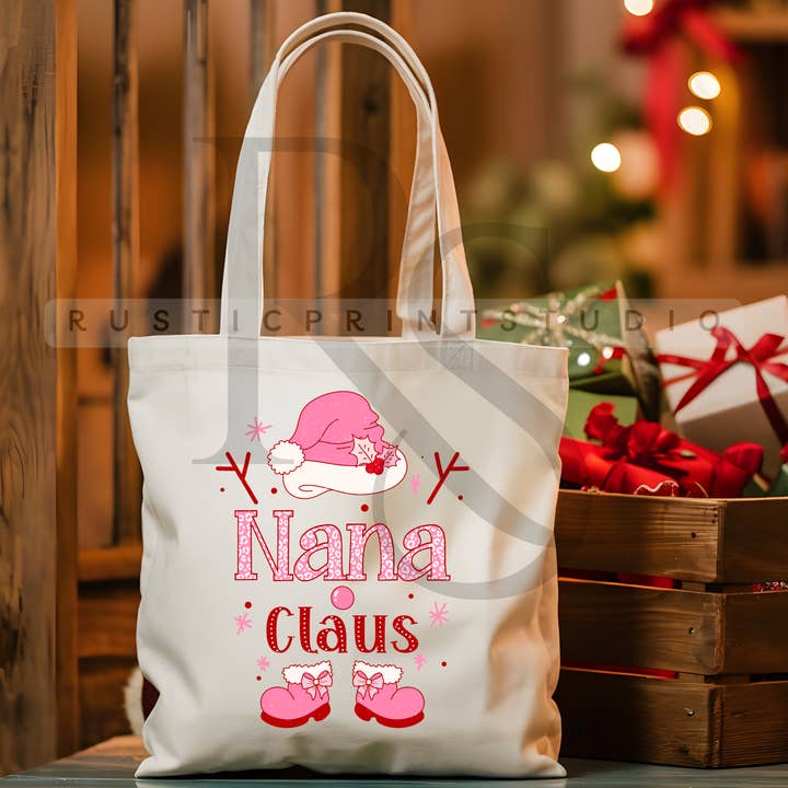 Borsa natalizia vintage Borsa natalizia rosa per la vendita all'ingrosso da parte di RusticPrintStudio