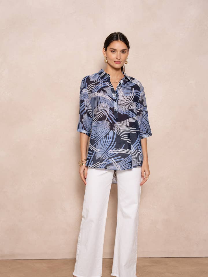 Calvi printed shirt in silk viscose - CK08217 for wholesale by CHOKLATE PARIS