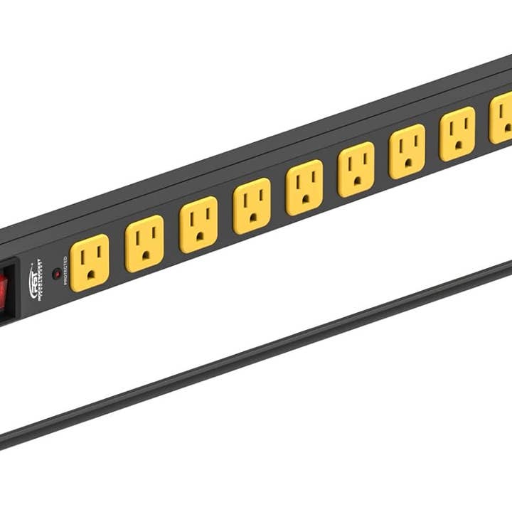 Rocket Socket Technology - Wholesale Power Adapter - CRST Mountable Long Power Strip, 8 Outlets or 12 outlets 2100 Joules Surge Protector, Slim Metal Power Bar with 6FT Extension Cord, ETL Listed.8