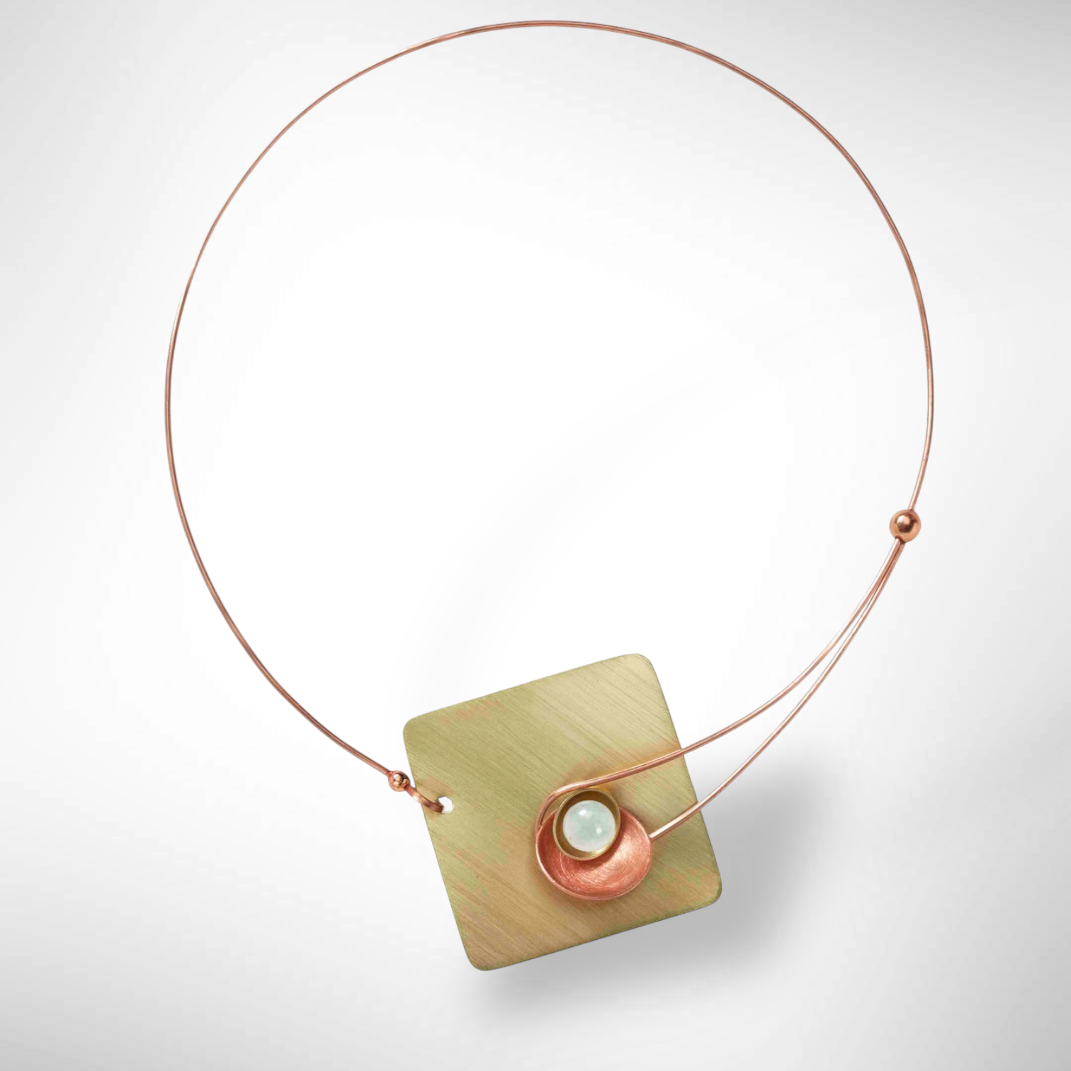 Chick Boss LLC - Wholesale Pendant/Charm Necklace - DAWN Best Selling Small Angular Metal Necklace from the SCULPTURAL Collection with Simulated Pearl or Jade option4