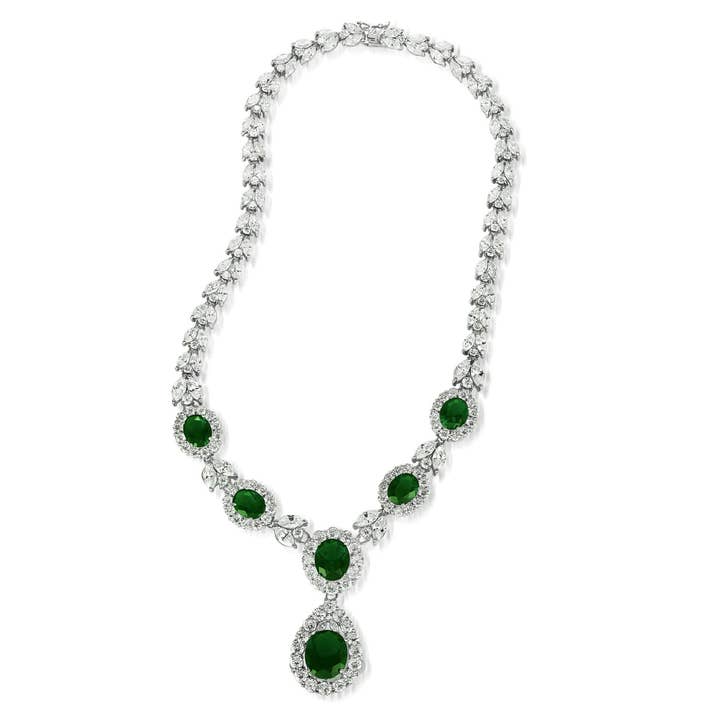 Halsketting met zirkonia van sterling zilver en zirkonia (612) voor wholesale door Genevive