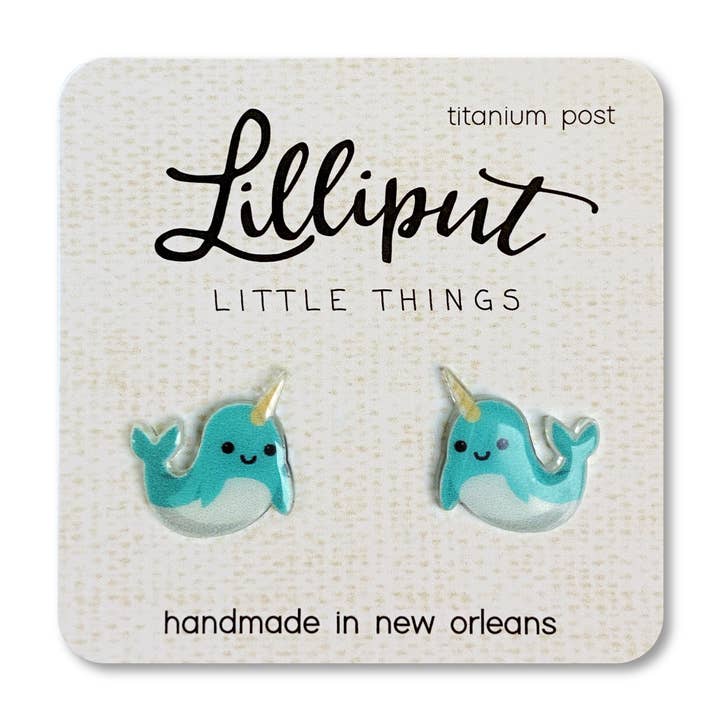 Narwhal Earrings // Animal Earrings for wholesale by Lilliput Little Things