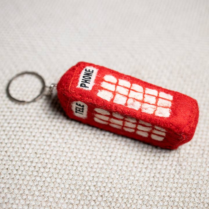 Everest Pet Supply & Gifts - Wholesale Keychain - Unisex - Felted Keychain, Telephone booth, Handmade, 100% Wool