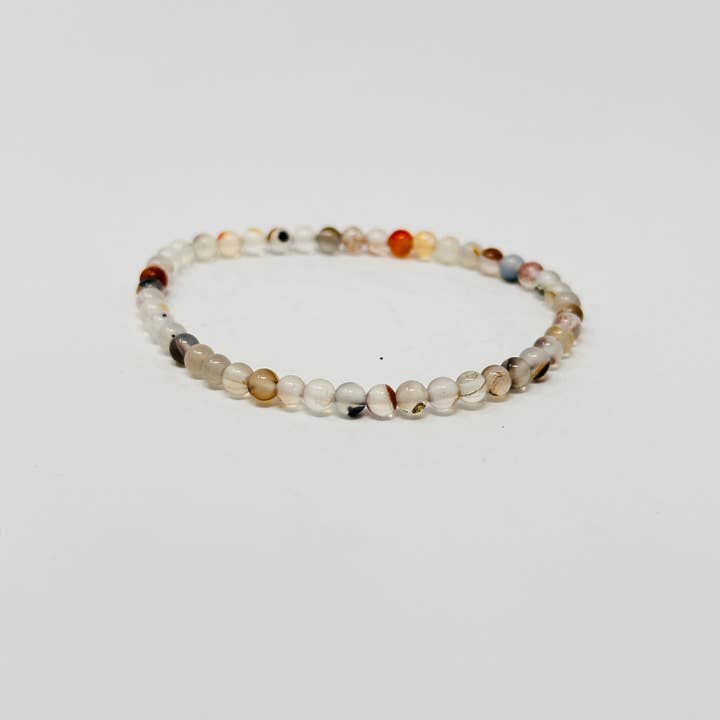 pulseira de pedras preciosas de ágata preta e branca por atacado de RAW SPIRIT NYC