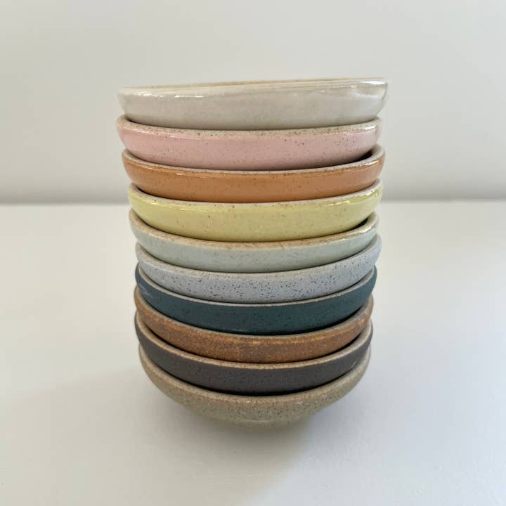 fort & field - Wholesale Condiment/Dip Bowl - Handmade 3" ceramic round mini condiment dishes - 10 colors15