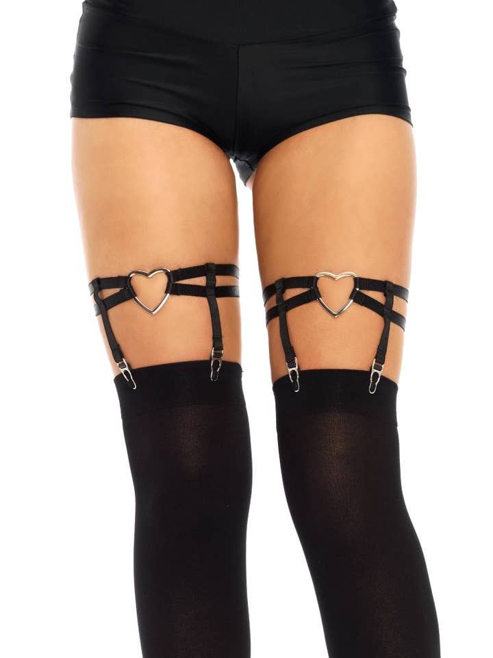 Black Joni Garter Suspender with Heart for wholesale on Faire