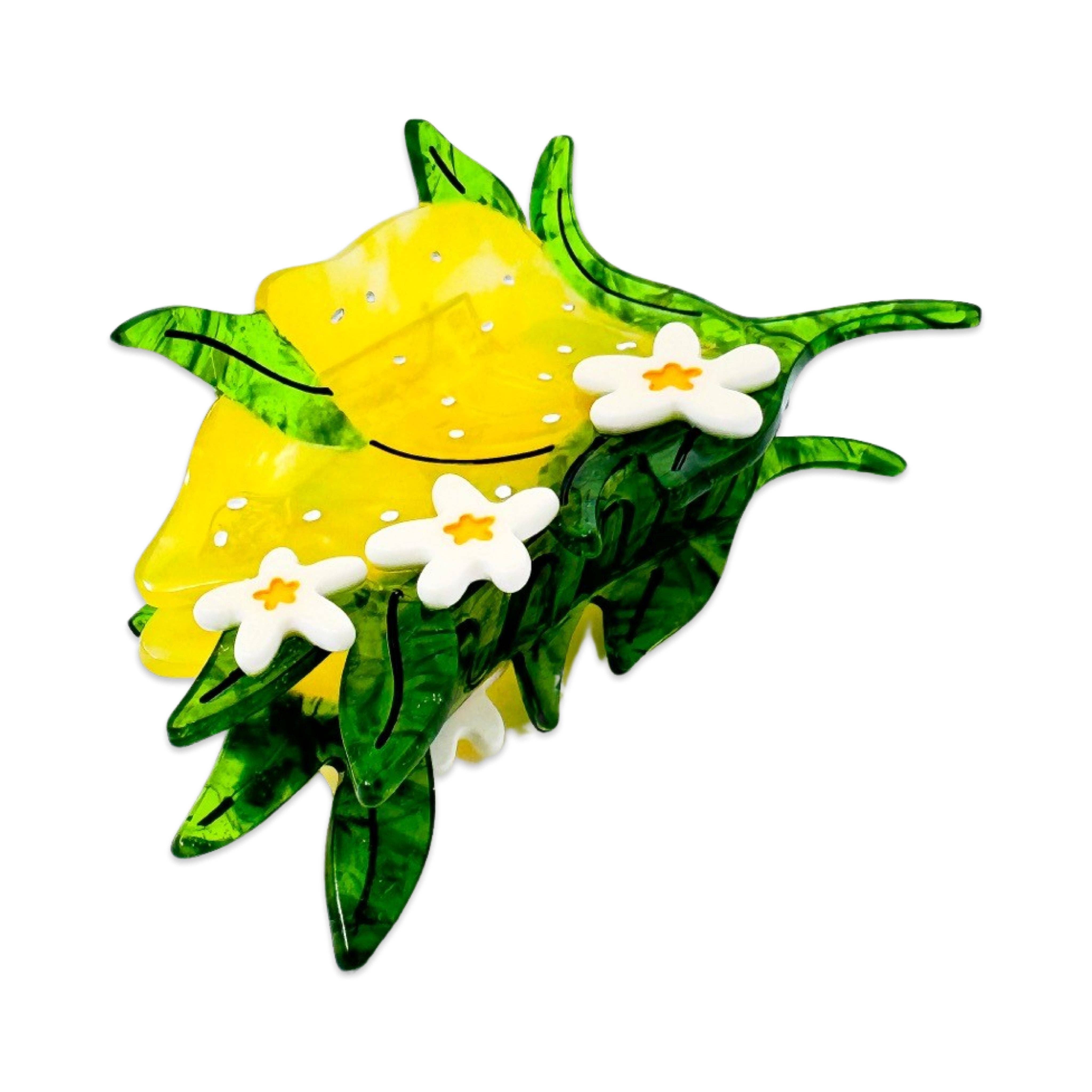 Jenny Lemons - Wholesale Haarclip - Dames - Grote haarklauwclip met citroen en bloemen7