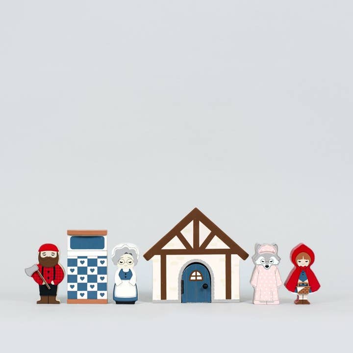 Devanie At Home (Formerly Adams & Co.) - Wholesale Decorative Figurine - 12692 - woodland storybook gift set 7 pc (RED RIDING HOOD)1