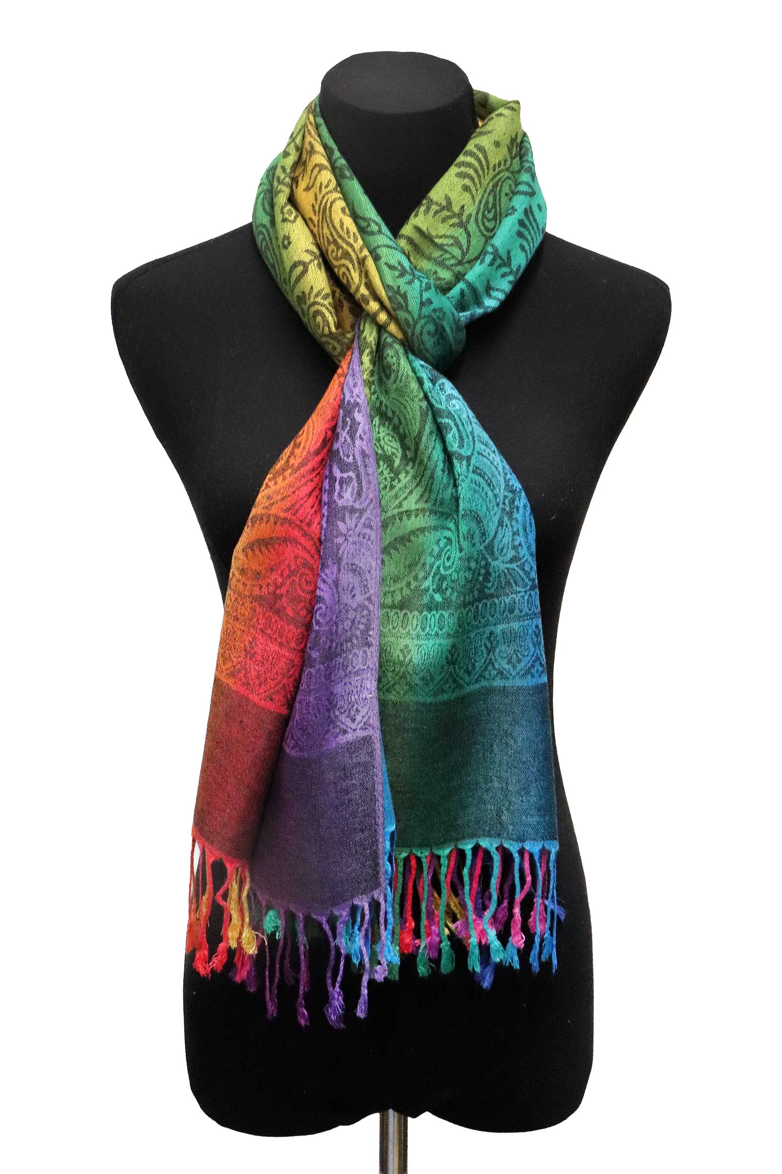 Assorted Rainbow Ombre Paisley Vineyard Pashmina Shawl for wholesale on Faire3