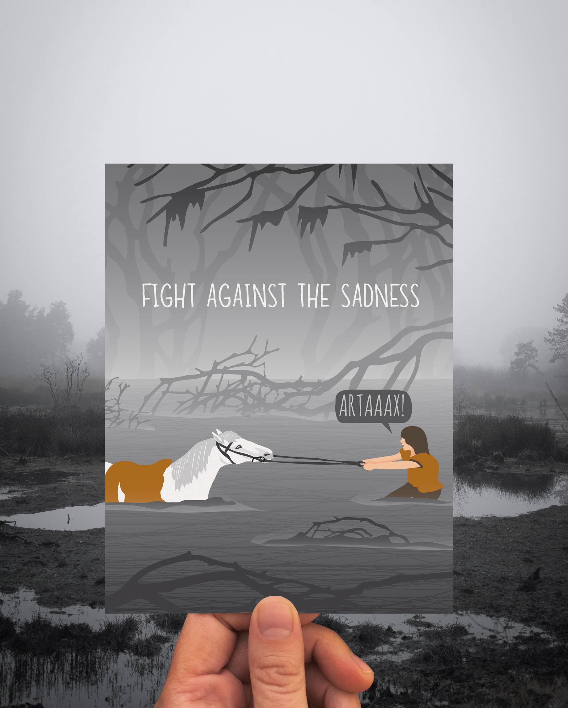 Modern Printed Matter - Wholesale Everyday Greeting Card - Fight The Sadness Card1