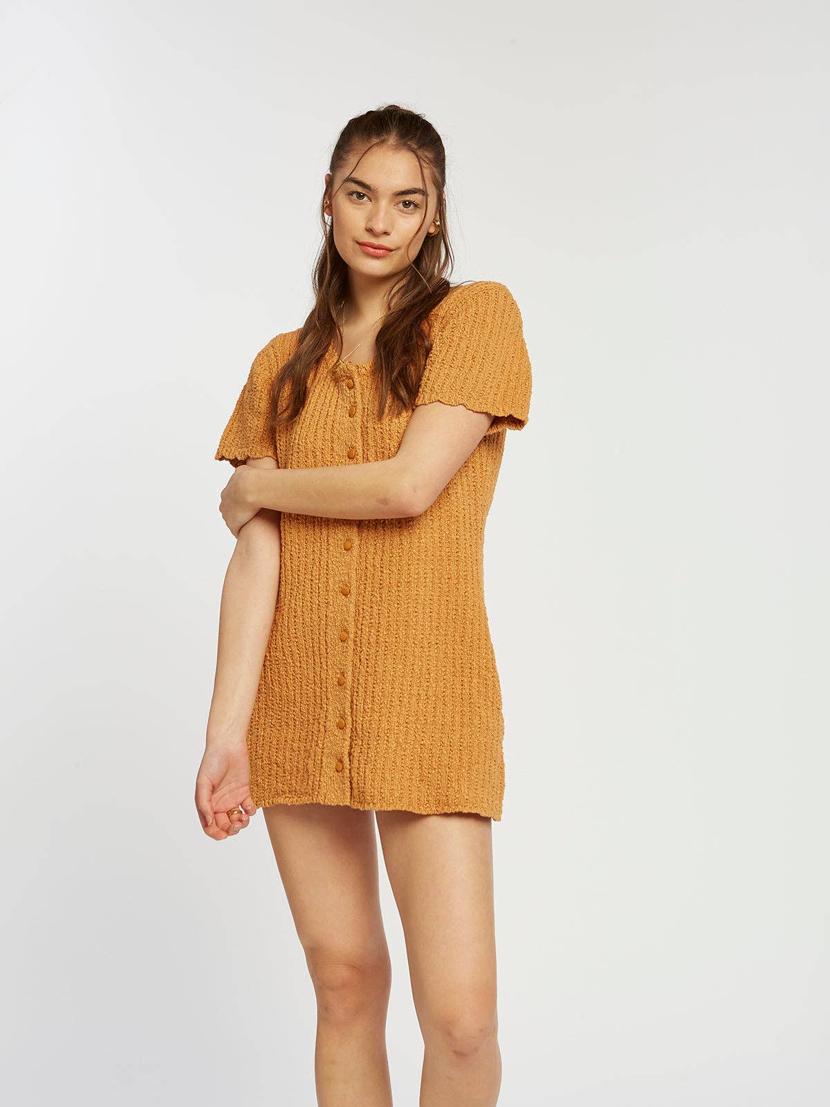 Weekend Los Angeles - Wholesale Dress - Women's - Short Sleeve Button Dress - TAWNY DRESS6