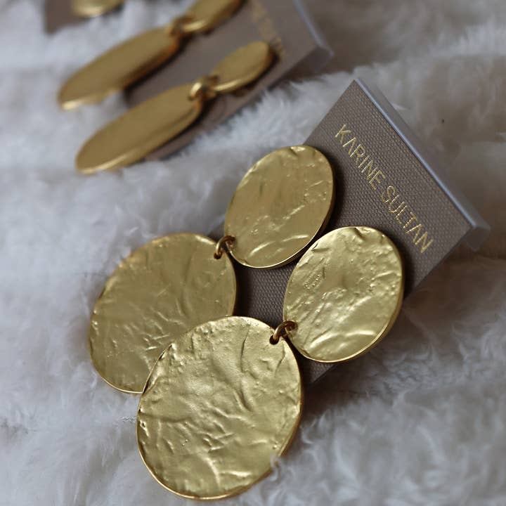 KARINE SULTAN - Wholesale Clip-On Earrings - Bold Double Disc Clip-On Earrings4