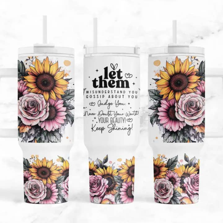 Floral Affirmations 40oz Beker met Handvat voor wholesale door JAC Wholesale