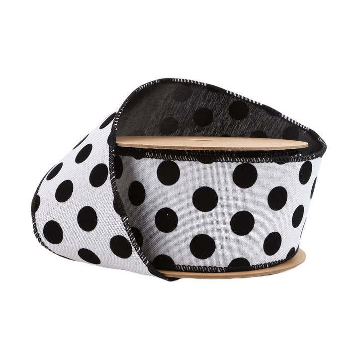 2 1/2" Wired Ribbon | Glittered Dots w/ Black Backing | 10 Yard Roll
for wholesale by LA Ribbons Wholesale