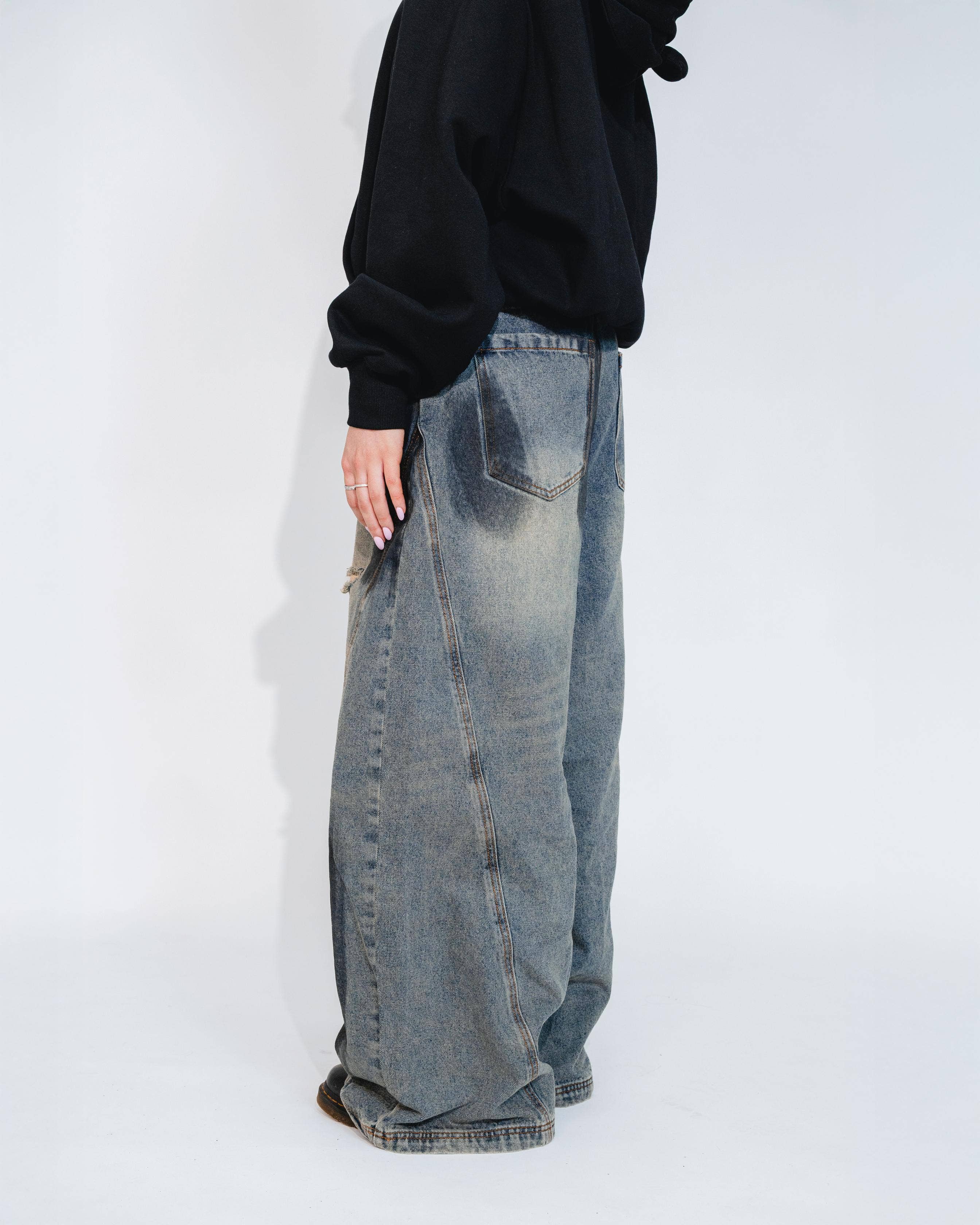 THE WAVE UNIVERSE CLOTHING - Vente Jean – homme - Jean ample Dirty Baggy4