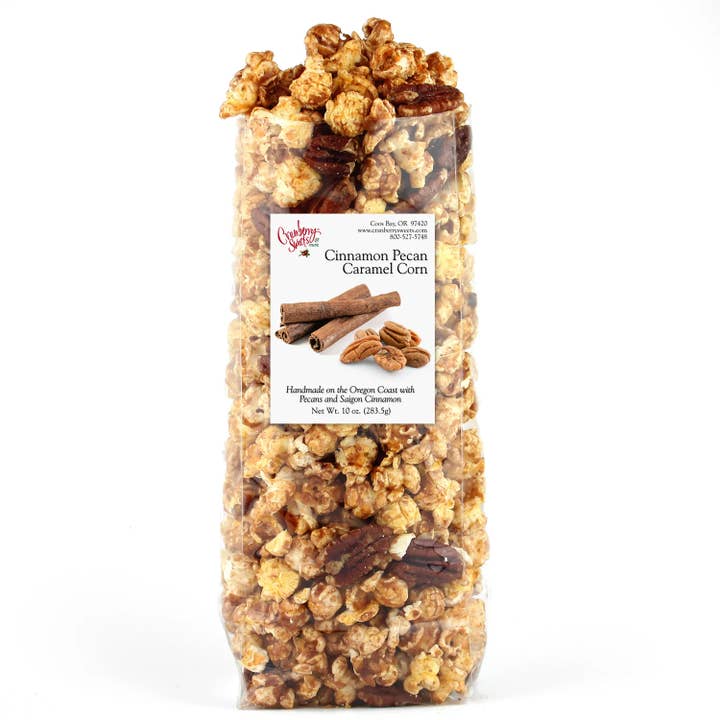 Cinnamon Pecan Caramel Corn for wholesale by Cranberry Sweets & More
