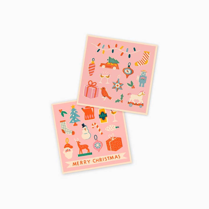 Frankie & Claude - Wholesale Matches - Chunky Match Box: Pink Vintage Christmas