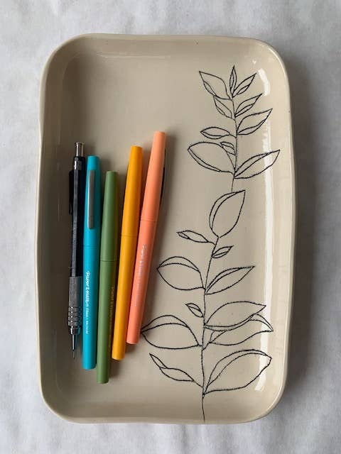 CSF Ceramics - Wholesale Decorative Tray - Tray (Rounded): Bay Laurel2
