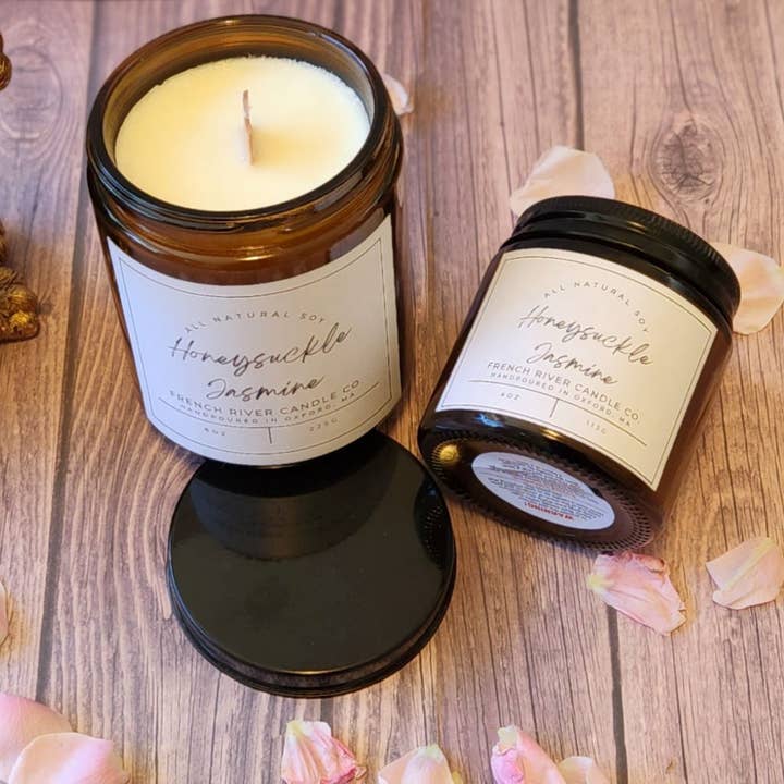 Honeysuckle Jasmine Scented Soy Candle for wholesale by French River Candle Co.