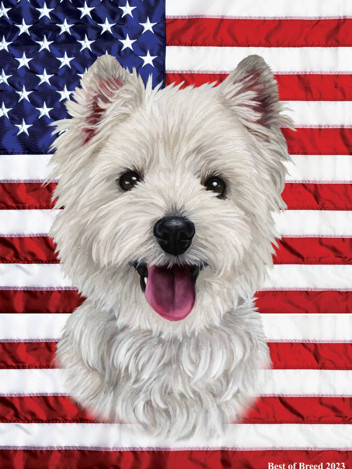 Westie - Bandeira Patriótica III do Jardim por atacado de Best of Breed Products