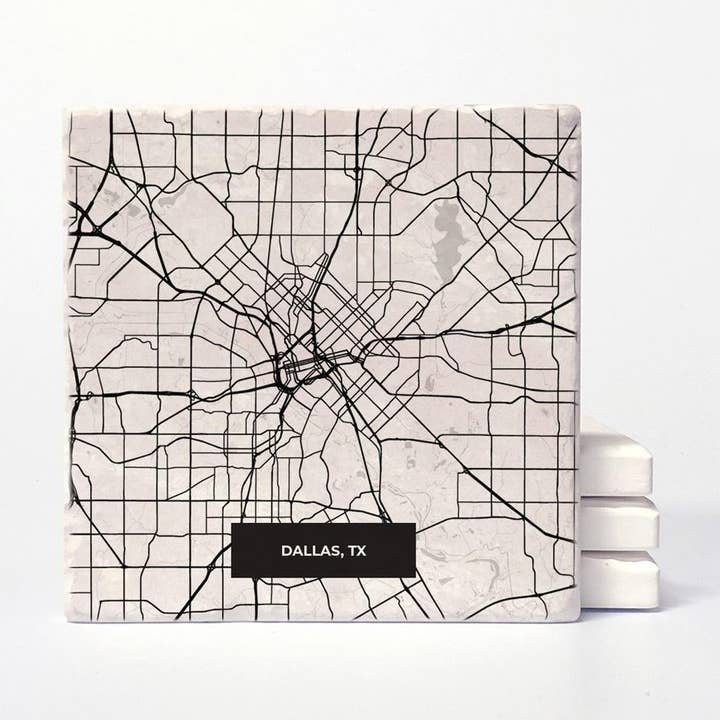 Dallas Modern Map Coasters for wholesale by Versatile Coasters