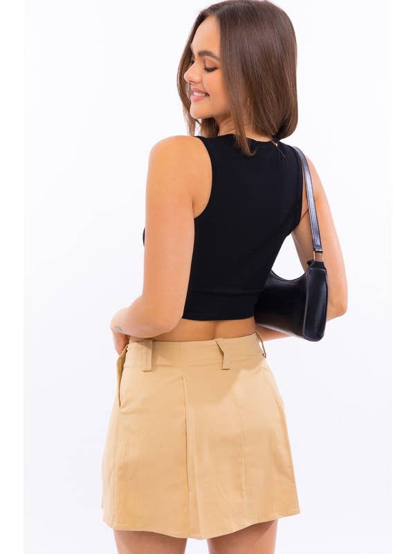 LE LIS - Wholesale Knit Top - Women's - ROUND NECK SLEEVELESS CROP TOP