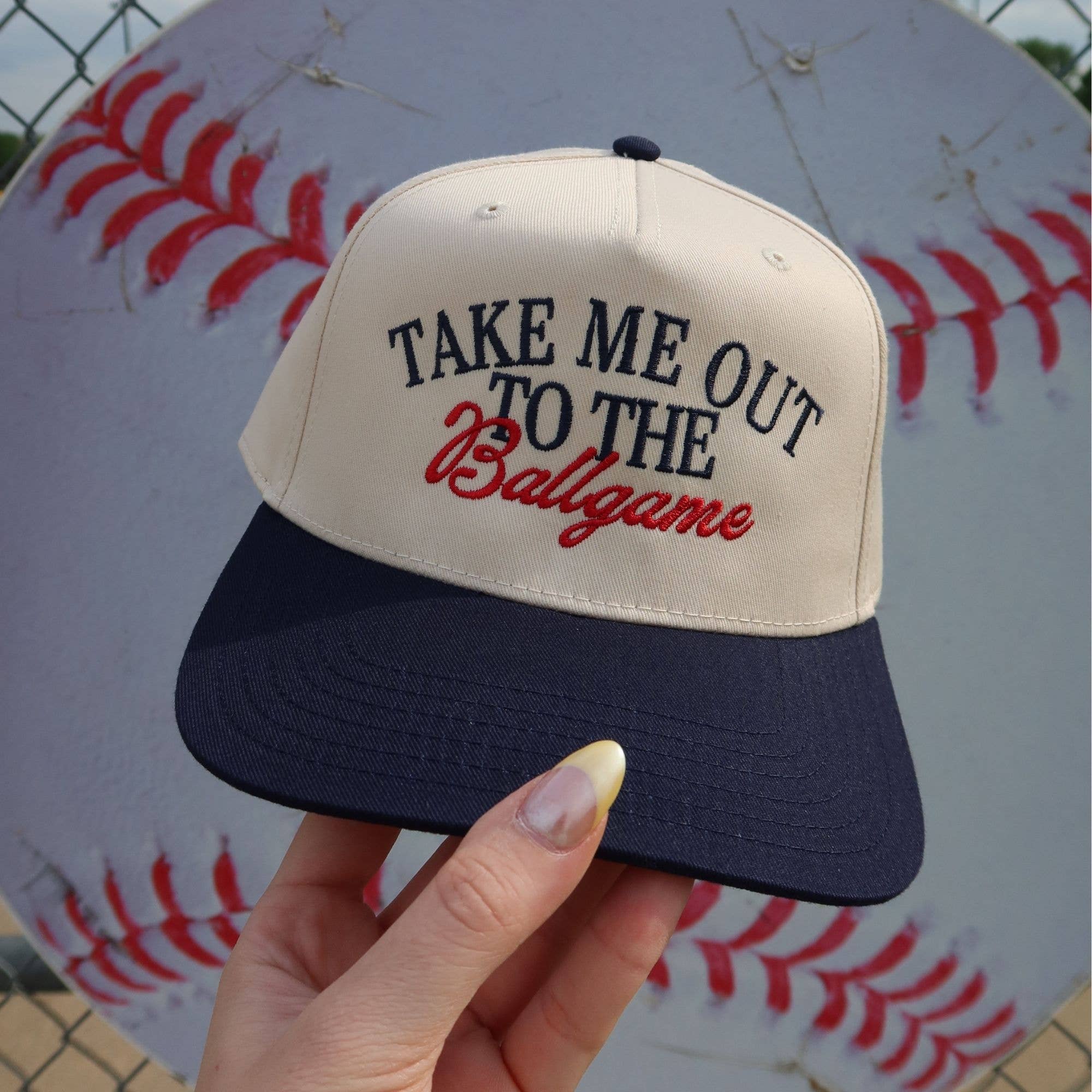 Made by Mariah - Wholesale Trucker Hat - Women's - Take Me Out To The Ballgame Vintage Trucker Hat1