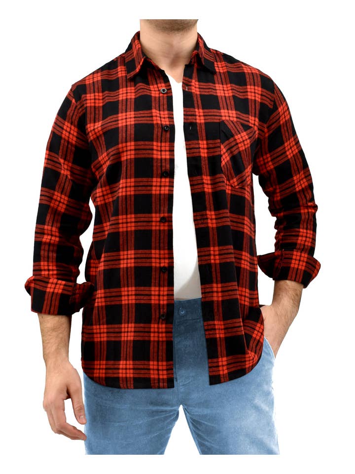 I-Wear Brands - Wholesale Button Down Shirt - Men's - 2, 3 Pack Men's Long Sleeve Button Down Cotton Flannel Shirt7