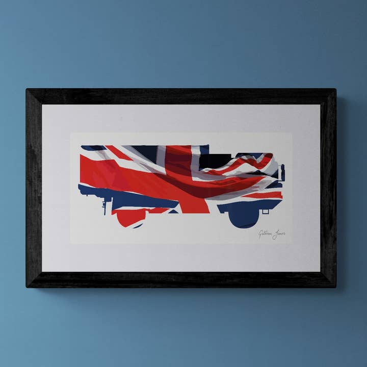 MAN 6-Tonne Support Vehicle Union Flag Print for wholesale by Gillian Jones Designs