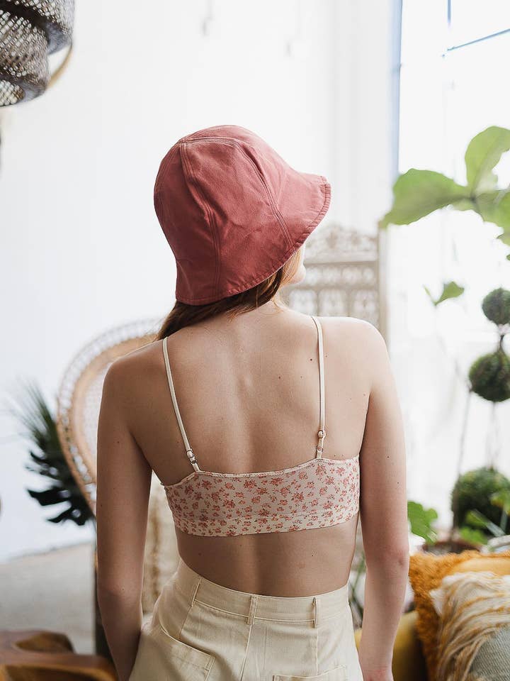 Leto Accessories - Wholesale Bralette - Women's - Ditsy Floral Mesh Lace Trim Bralette1