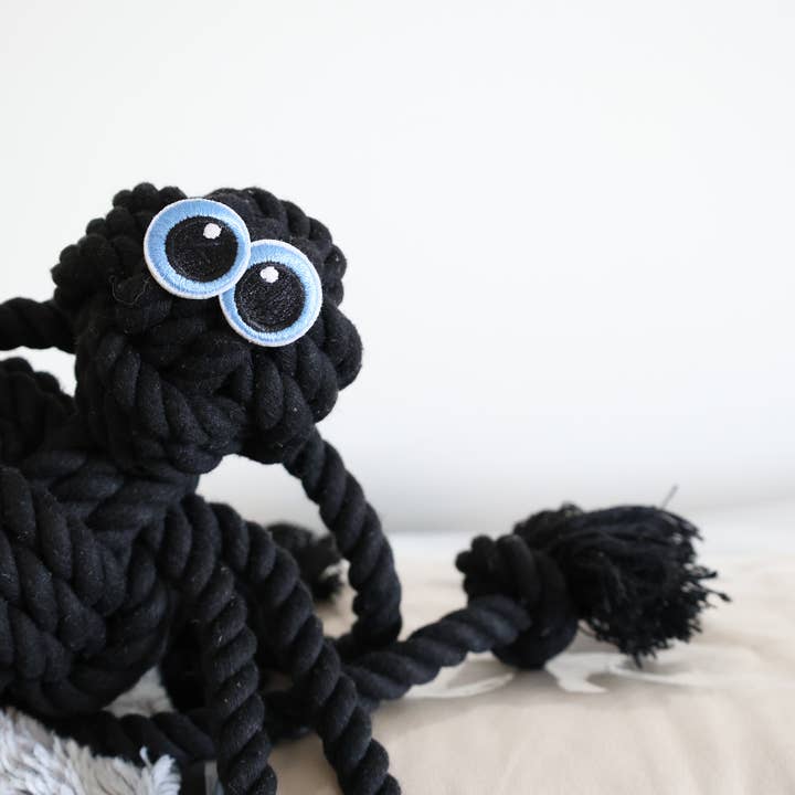 Monli Handcrafted Pet Toys - Wholesale Pet Rope Toy - Dog - Black Spider Dog Handmade Rope Toys | Halloween Decorations