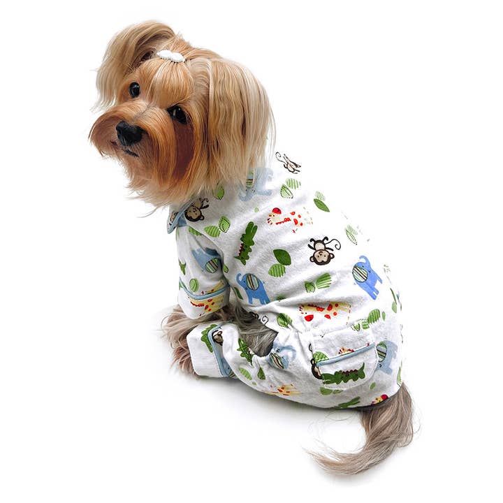 Zoo Animals Flannel Pajamas with 2 Pockets for wholesale by Klippo Pet