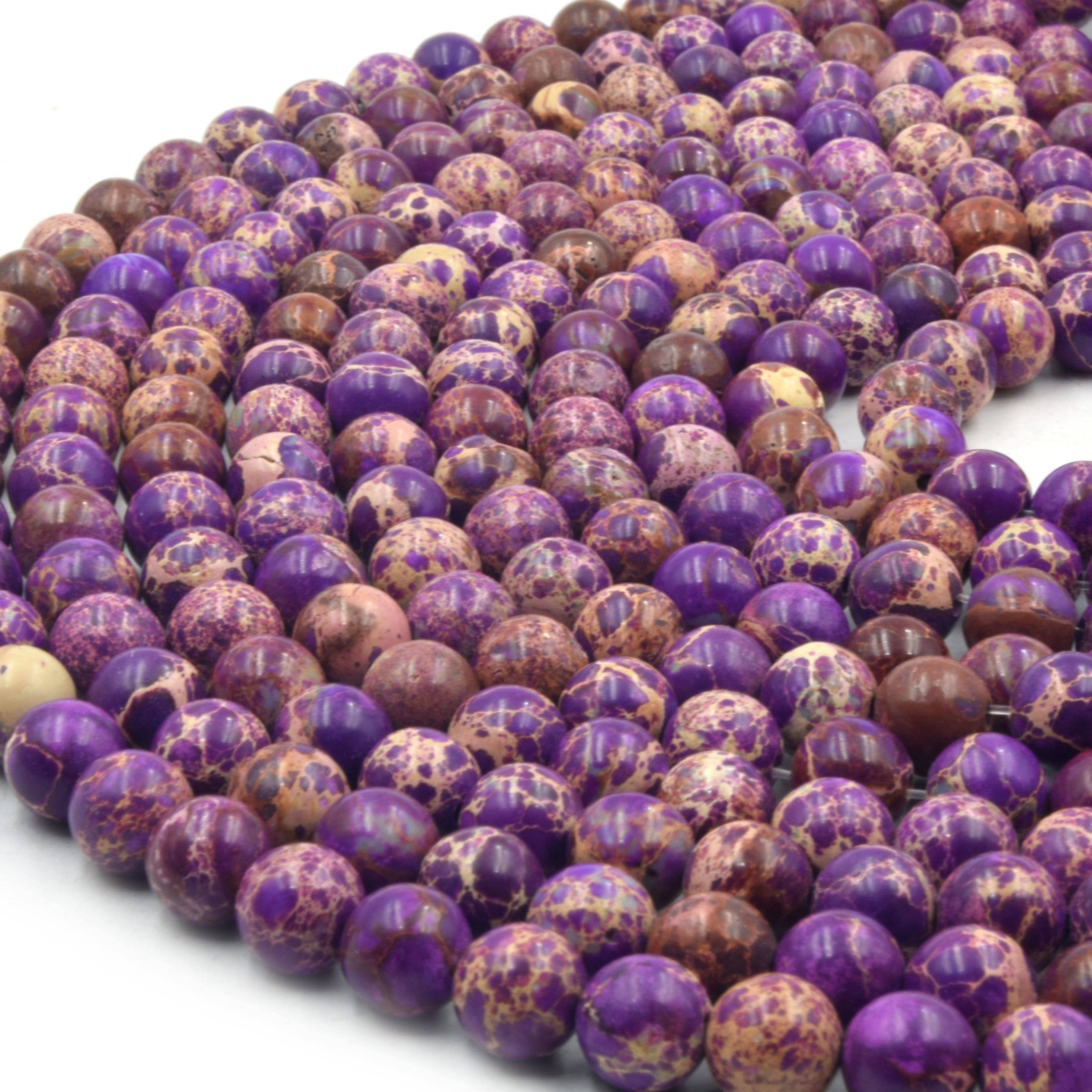 Only Beads - Wholesale Beads - Sea Sediment Jasper Beads | Smooth Purple Sea Sediment Jasper Round Beads | 6mm 8mm 10mm1