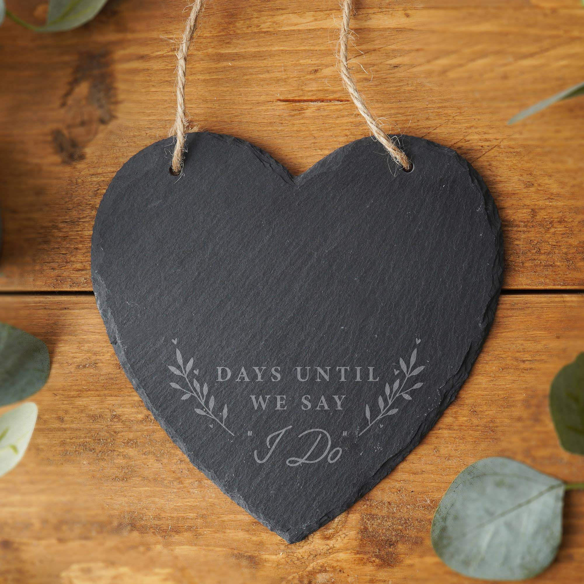 CGB Giftware – wholesale Sign – Wedding Countdown Large Slate Heart Hanger0