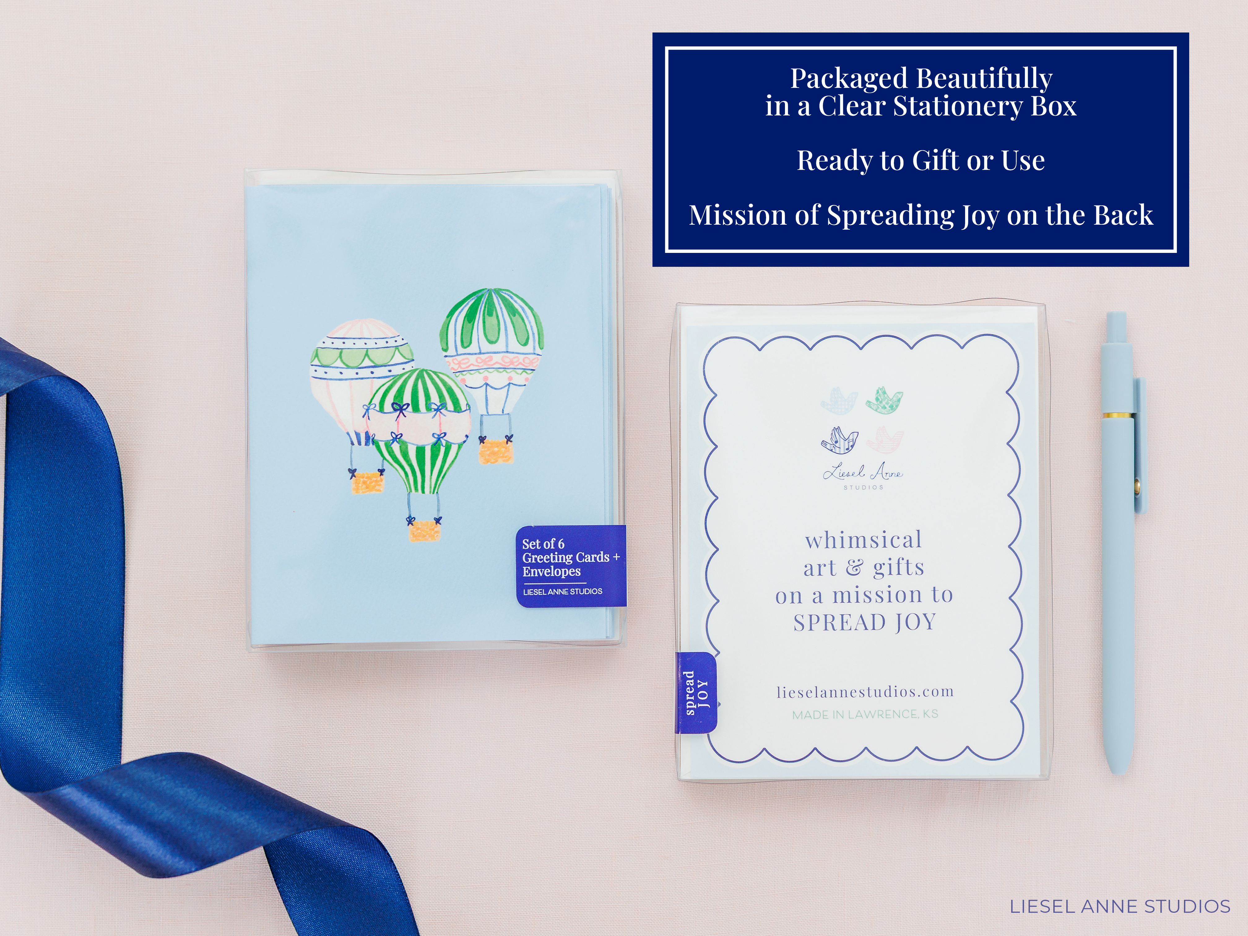 Liesel Anne Studios – wholesale Everyday greeting card – Kappa Alpha Theta Crest Card Box Set [Officially Licensed]3