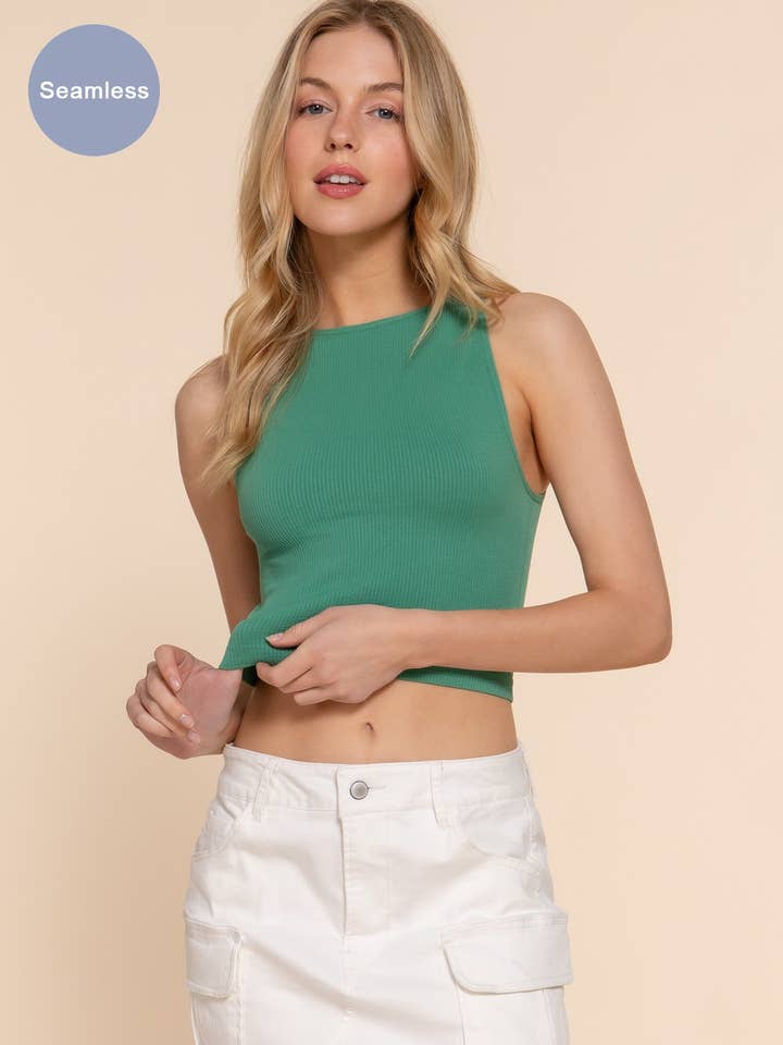 Active Basic | Active USA - Wholesale Tank top – Women′s - Boat Neck Crop Seamless Rib Tank Top14