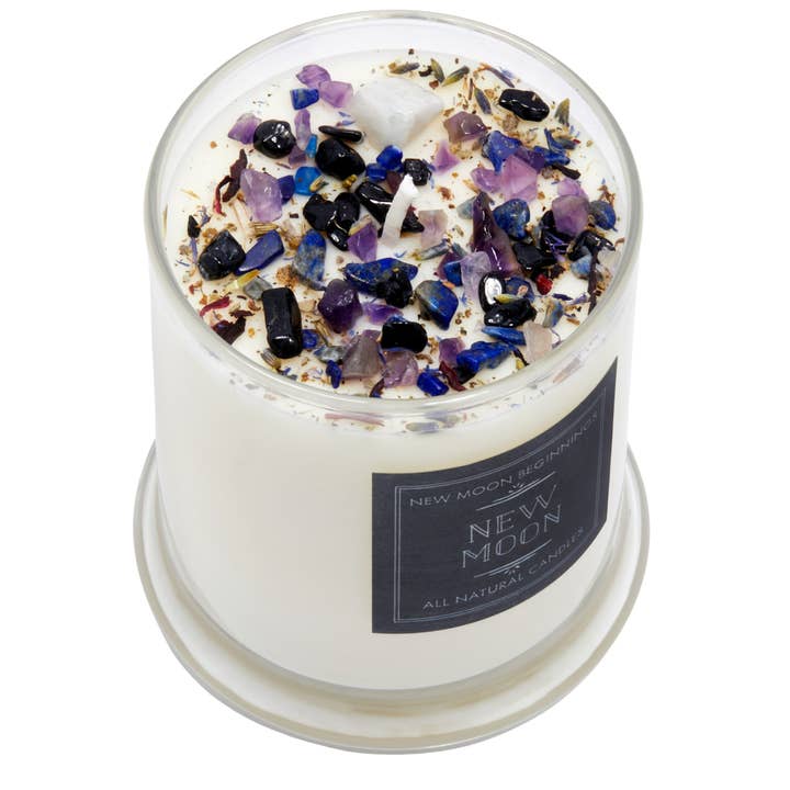New Moon Candle - Dried Flower, Herb, & Crystal Candles and other Purchase Wholesale new moon. Free Returns & Net 60 Terms on Faire trending on Faire.