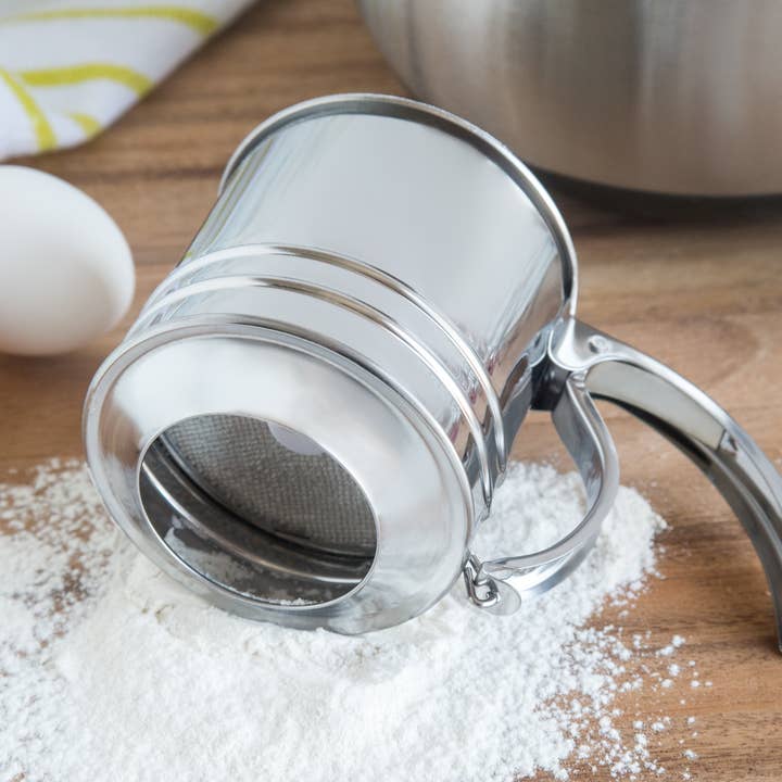 Fox Run Brands - Wholesale Sifter - Fox Run Flour Sifter, 1-Cup, 3.25" x 5.75" x 3.5"