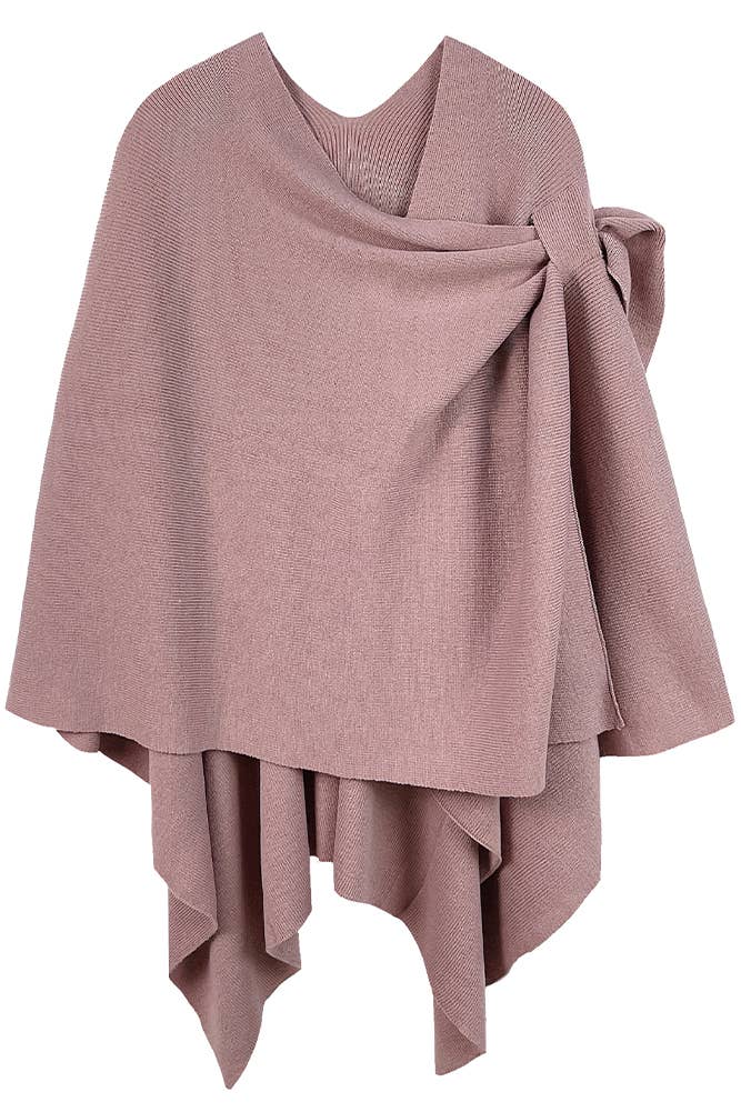 Hana - Venta al por mayor Poncho - Mujer - Ruana sólida con correa para el hombro4