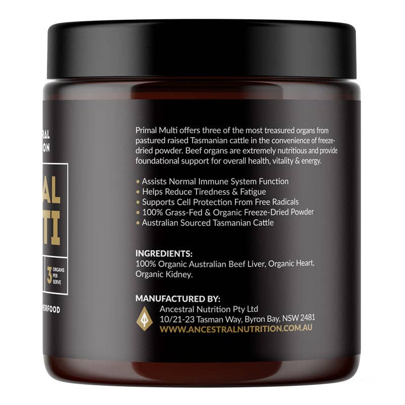 Ancestral Nutrition Pty Ltd - Wholesale Oral supplement/vitamin - Primal Multi Grass-Fed Beef Organ Powder (Box of 6)3