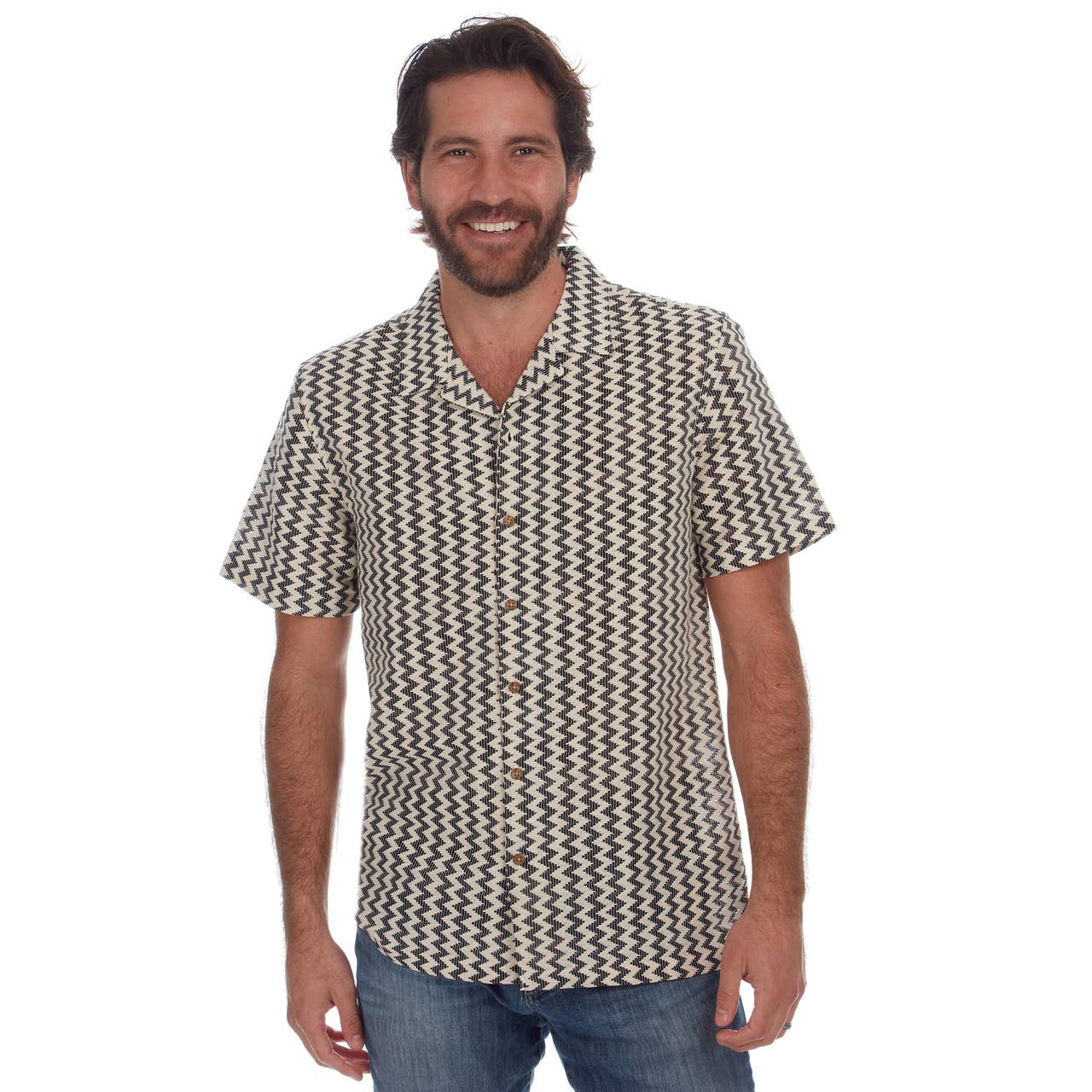 Negro Camisa Samson Textured Resort Knit de venta al por mayor en Faire