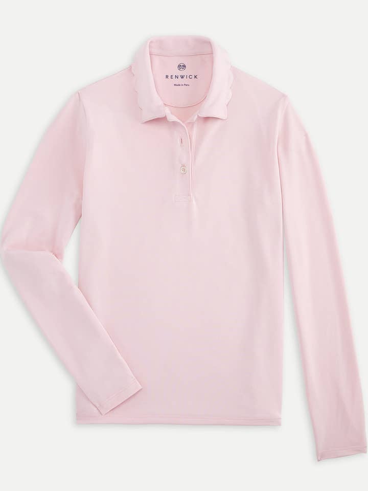 RNWK - Wholesale Polo - Women's - Scallop Collar Long Sleeve Polo1