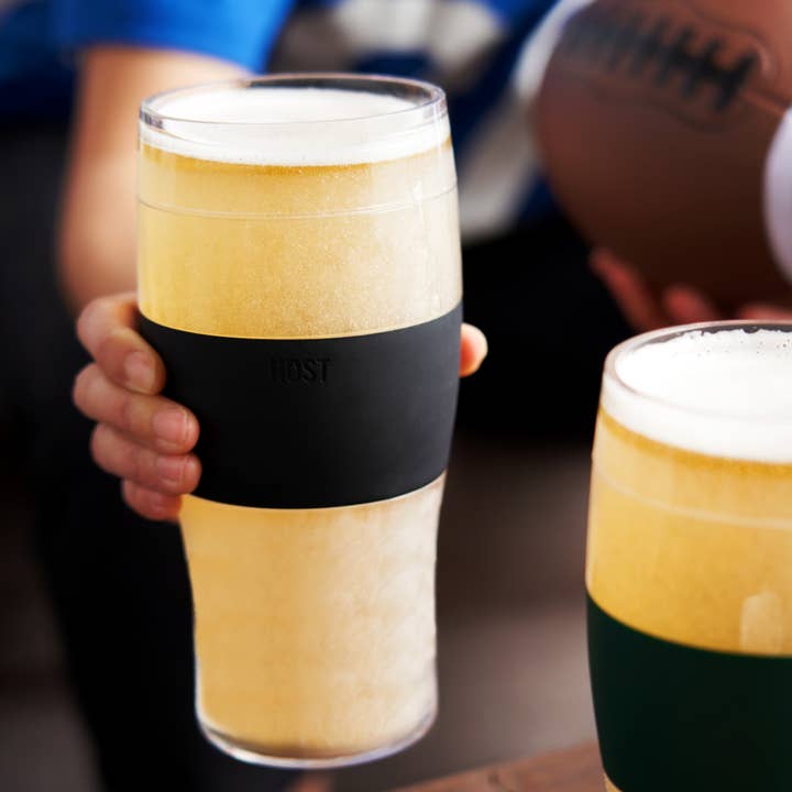 HOST - Wholesale Beer Glass/Mug - Beer FREEZE™ Cooling Cups with Cooling Gel in Black Set of 22